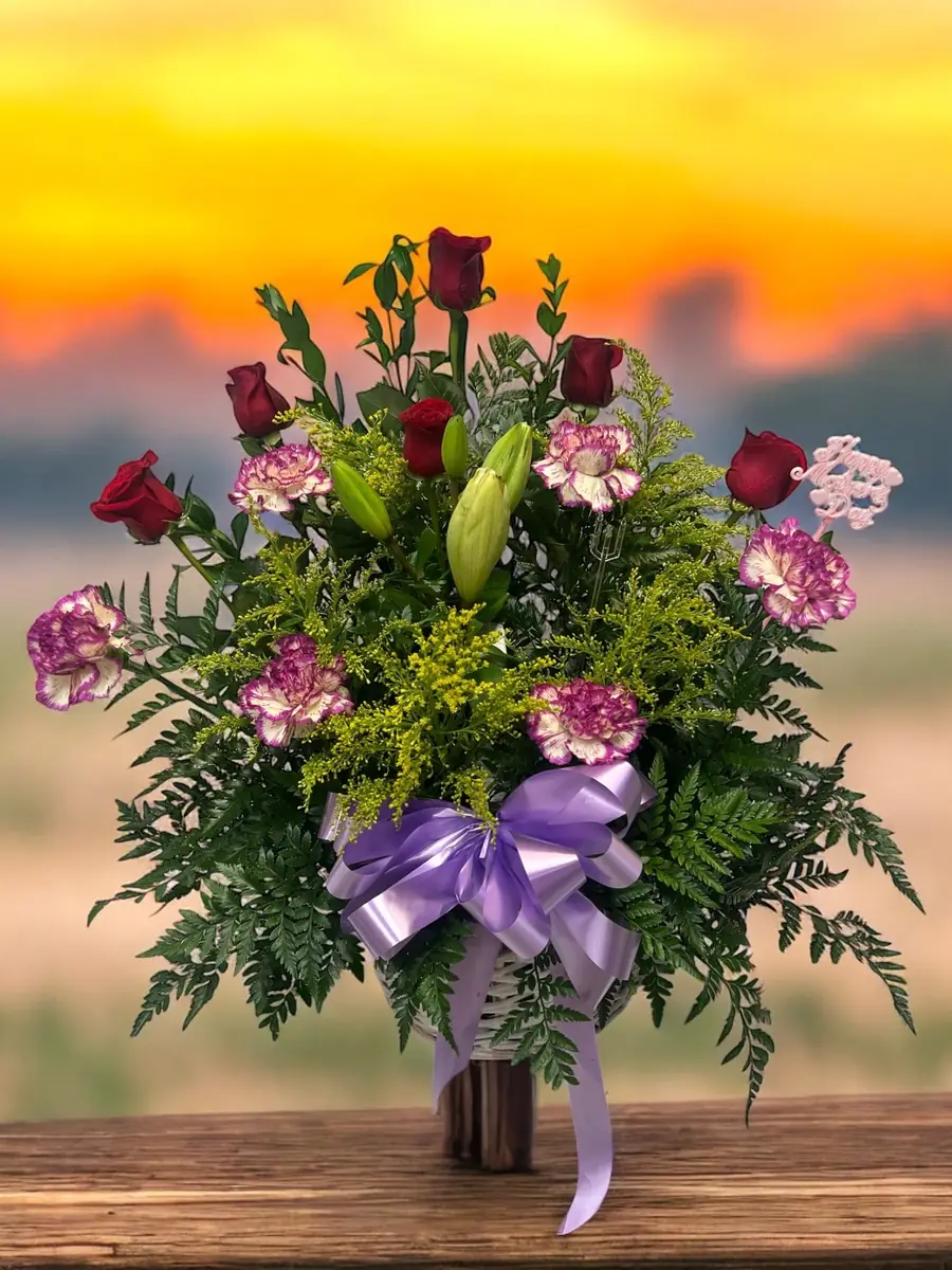 Roses & Carnations Basket